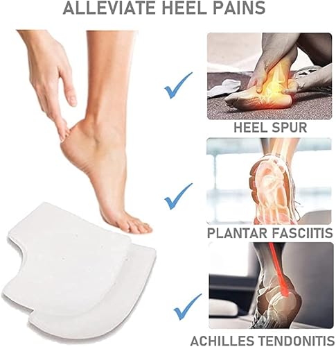 Miniatura 3 de VivoFoot 2 pares de protectores de talón de gel, mangas de talón para prevención de ampollas, copas de talón de silicona y protectores de tobillo