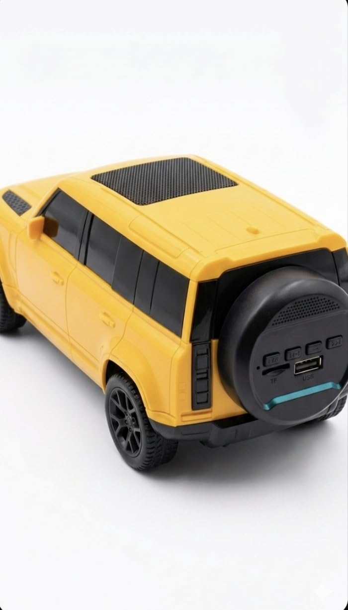 SUV Car Shaped Bluetooth Speaker, Yellow, with USB and TF Card Support, Novelty Design-image-17