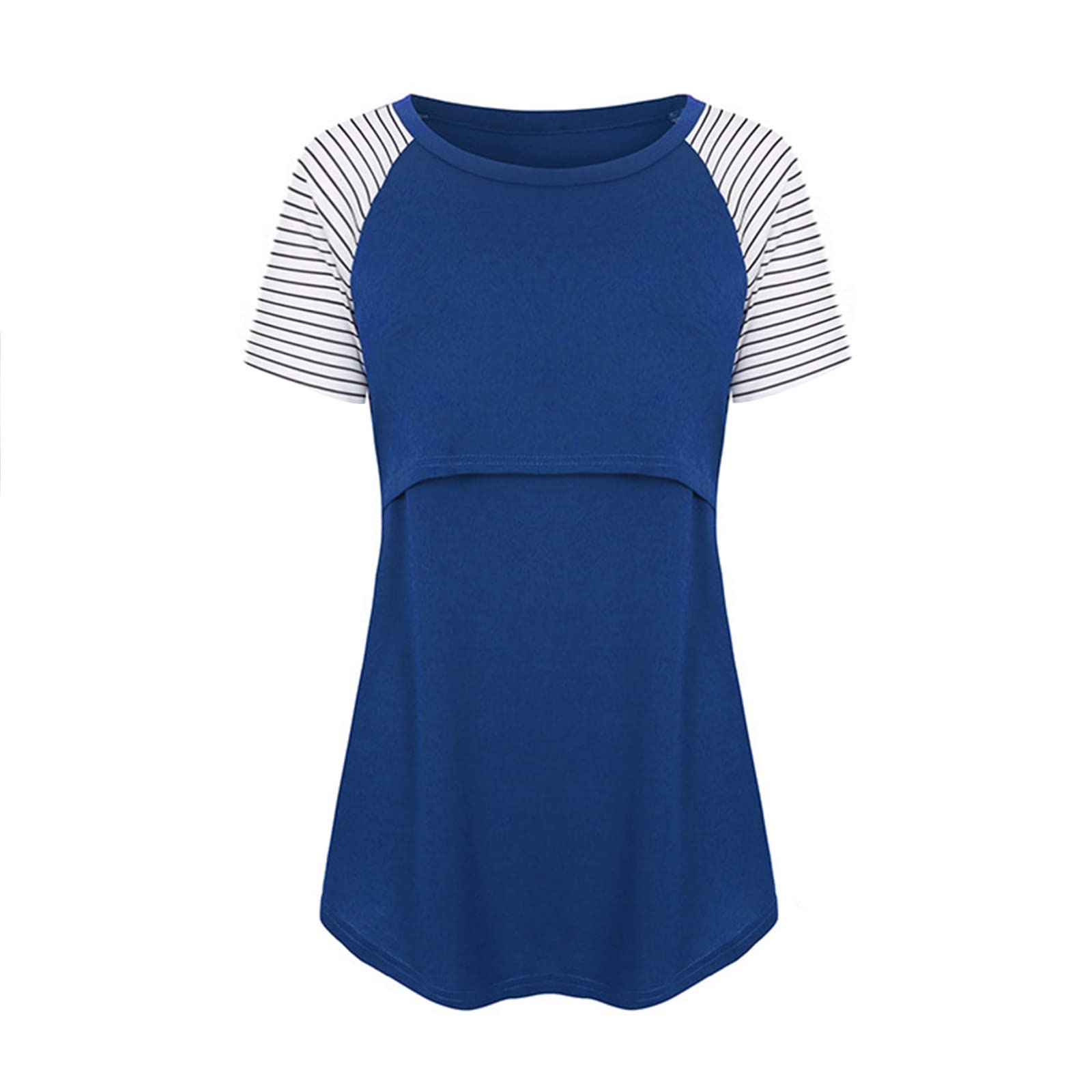 Lot de 3 t-shirts d'allaitement à manches courtes pour femme avec col rond et imprimé rayé