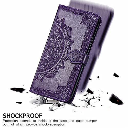 Paobir P24721199 Wallet Case For Google Pixel 9 Pro Xl,Woman Flip Case Pu Leather Emboss Mandala Flowers Wrist Strap Folio Card Slots Magnetic Kickstand Protective Phone Cover thumb #1