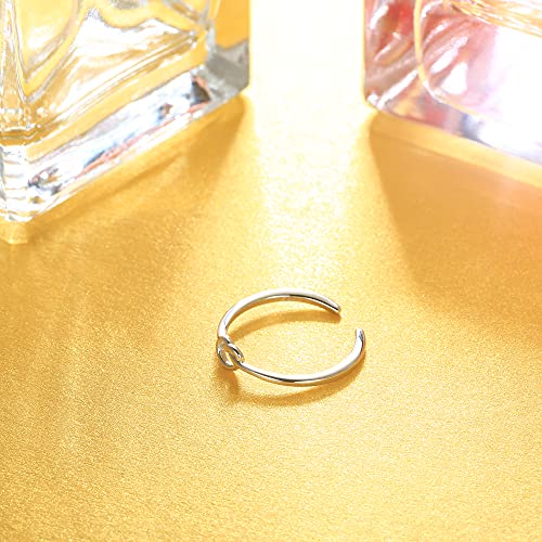 Image of Milacolato 925 Sterling Silver Toe Rings for Women 18K White Gold Plated Arrow Heart Infinity Vintage Celtic Knot Teardrop Daisy Flower Stylish Toe Rings Adjustable Toe Band Rings Summer Beach Foot Jewelry