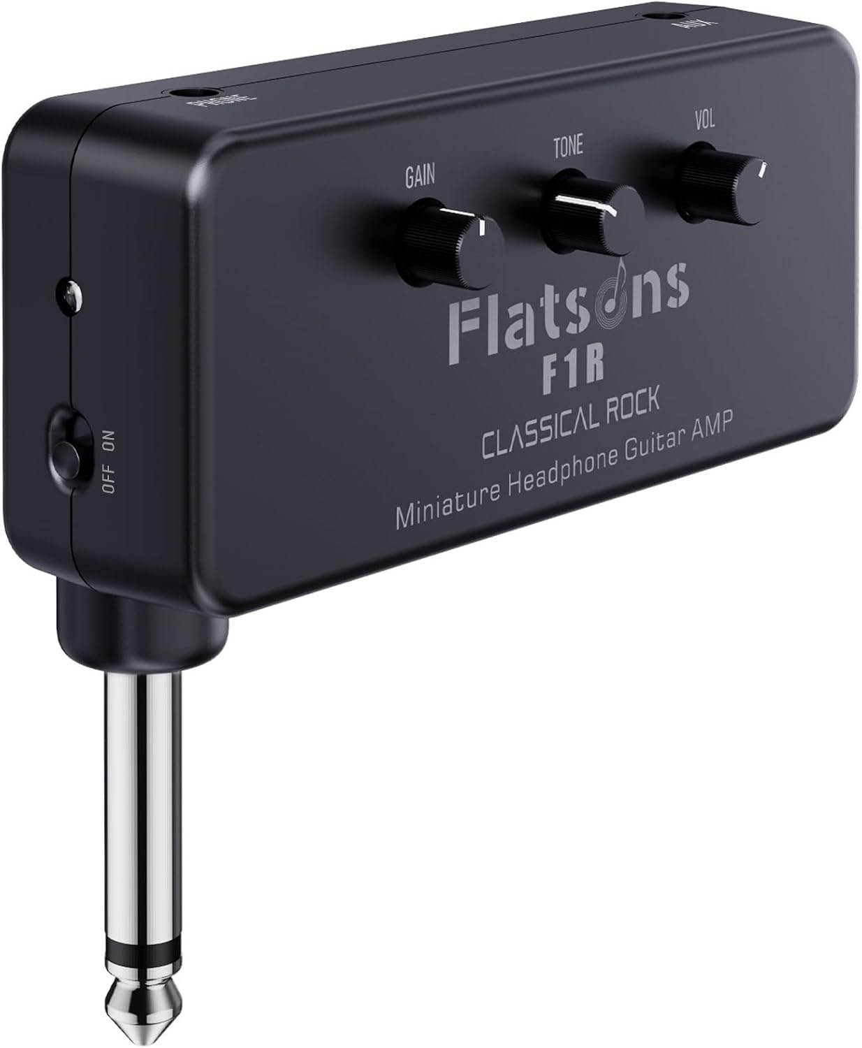 F1R Mini Guitar Headphone Amp, Distortion Timbre Electric Guitar Headphone Amplifier with 3.5mm Earbud/AUX Jack, Classic Rock Tone Portable Amp for Silent Practice Indoor Travel Night