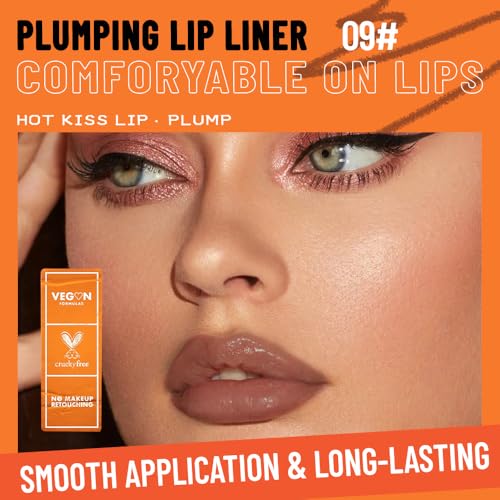 Image of Retractable Lip Liner Pencil for Shaping & Sculpting Lips,Creamy Matte Gel Crayon Lip Liner Pencil delineador de labios,Long Lasting Waterproof Lipstick LipLiner (09#, 1 Count (Pack of 1))