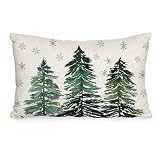 AACORS Christmas Throw Lumbar Pillow Cover 12X20 Christmas Trees Snowflake Decorations Farmhouse Dec