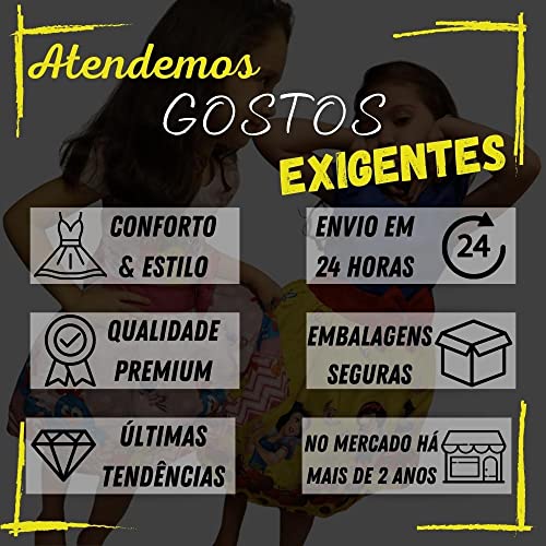 Vestido Infantil Unicórnio Temático de Festa Aniversário Tamanho:G Veste 6 a 7 Anos;Cor:Rosa