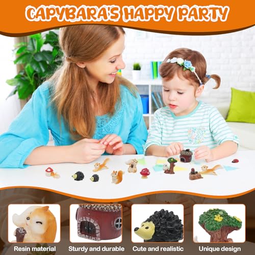 IDEA SHOW 20 Pcs Mini Squirrel Figurines, Squirrel Cake Toppers, Mini Squirrelara for Fairy Garden Decoration — view 5