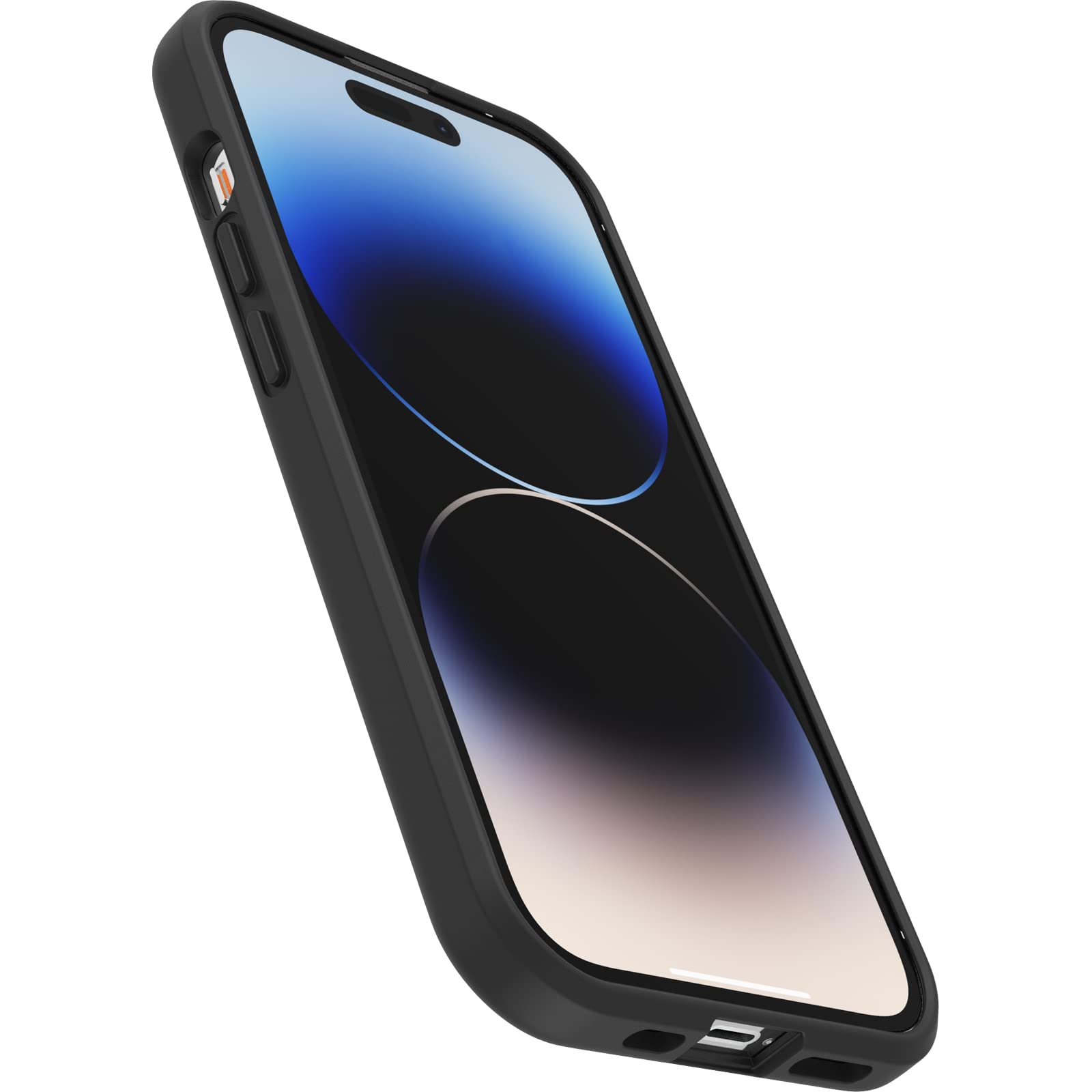 OtterBox Cover per iPhone 14 Pro Sleek, resistente a shock e cadute, testata a norme anti caduta MIL-STD 810G, Protezione Antimicrobica, Trasparente/Nero, Senza Retail Package
