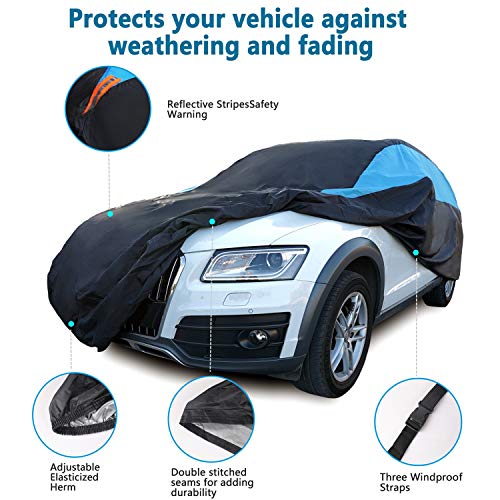 Image of MORNYRAY Waterproof Car Cover All Weather Snowproof UV Protection Windproof Outdoor Full car Cover, Universal Fit for SUV (Fit SUV Length 191-201 inch)