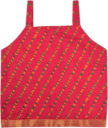 Image of DIAMO Girl's Jaipuri Lahariya Block Print Skirt and Top