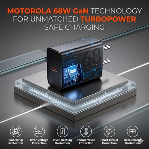Image of Scalebee Original 68W Turbo Power Charger Adapter with Cable for Motorola | Edge 60 Pro /Edge 60 Stylus /Razr 50 Ultra, Moto G84 /G54 /Moto E40, Moto G35 /Edge 40 Neo
