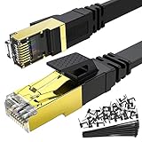 🔌Universelle Kompatibilität: CAT.8 Flach Netzwerkkabel Kompatibel zu allen Geräten mit RJ45 Netzwerk-Anschluss und abwärtskompatibel zu anderen CAT-Varianten z.B. Cat.5 Cat.5e Cat.6 Cat.6a Cat.7
