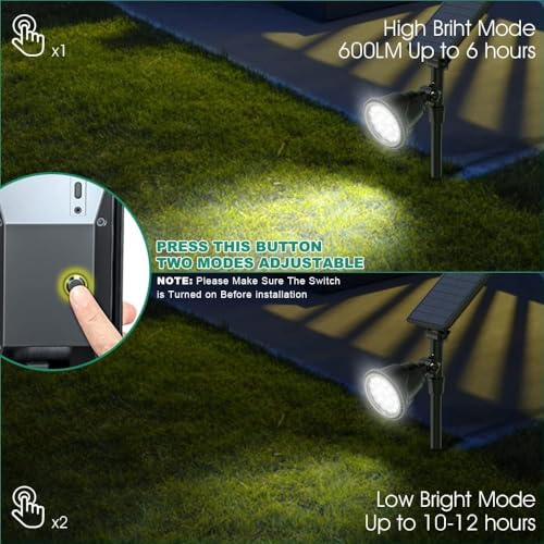 Osord 18LED-CW-1P Solar Spot Lights Outdoor, Bright Solar Landscape Spotlights Waterproof 18Led 2-In-1 Solar Flag Light Adjustable Auto On/Off Solar Powered Uplights thumb #2