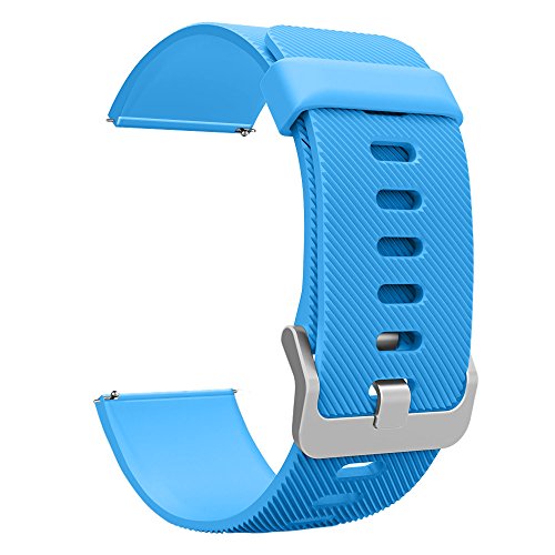 Fitbit Blaze Accessories Classic Band Small, UMTele Soft Silicone Replacement Sport Strap Band with Quick Release Pins for Fitbit Blaze Smart Fitness Watch Sky Blue, Frame Not Included (5.5-6.7)