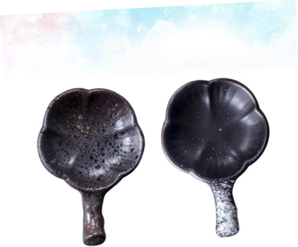 Cabilock Ceramic Chopstick Rest Rack with Soy Sauce Dish 6-Piece Set for Home and Hotel Kitchen Utensils Holder for Chopsticks Forks Spoons Reusable Condiment Dishes