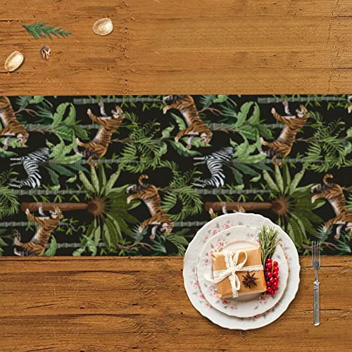 Christmas Table Runner Forest-Tiger-Zebra Modern Table Decor Long Table Cover #TOP3