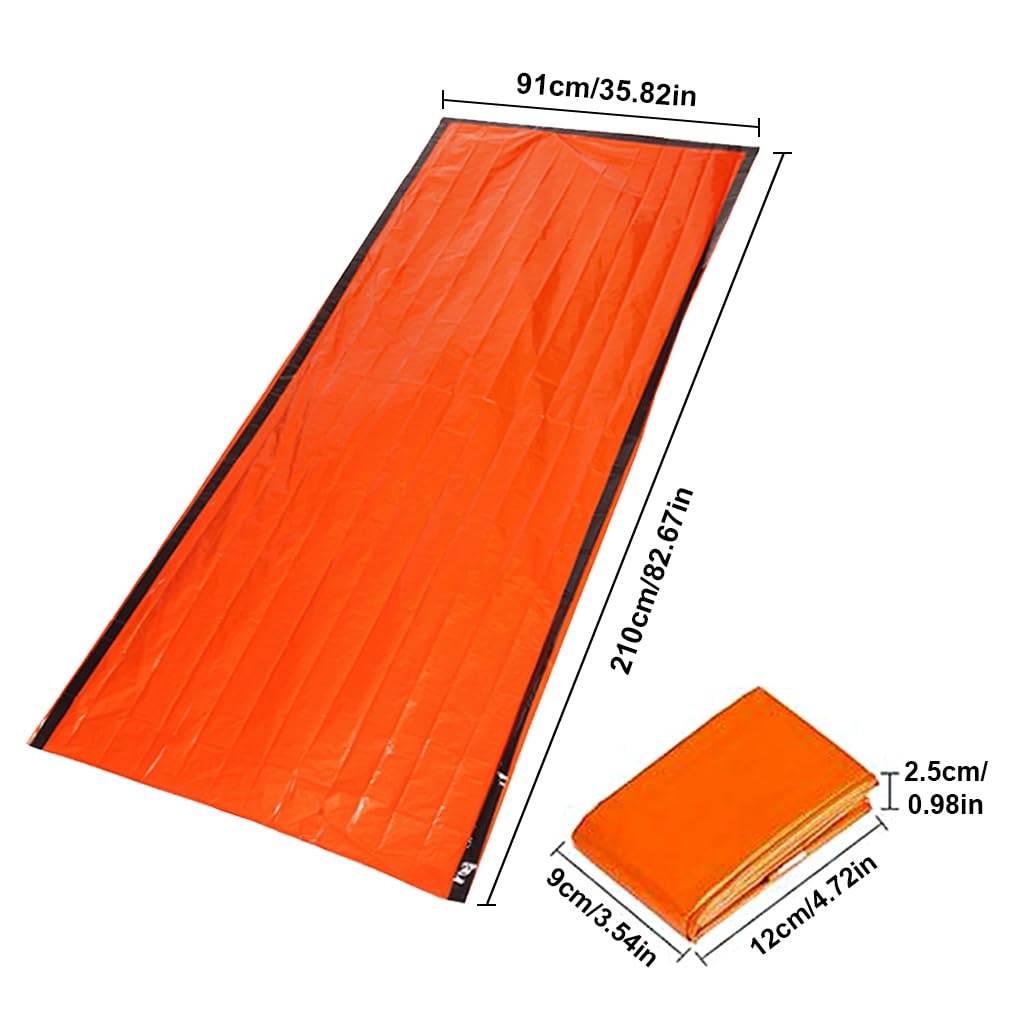 Juego de 10 sacos de dormir para exteriores, ligeros, con aislamiento térmico, manta de primeros auxilios, cálida, impermeable, kit de supervivencia, senderismo, aventura, saco de dormir