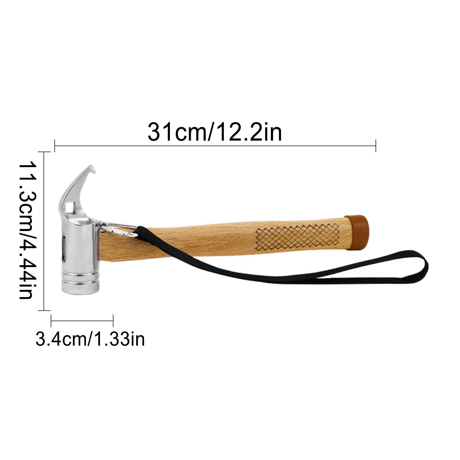 Marteau Tente Camping Alliage Aluminium Acier Carbone Portable Marteau De Camping - Maillet Et Extracteur De Piquets - Alliage Aluminium - Or Outil Camping Multi-fonctions