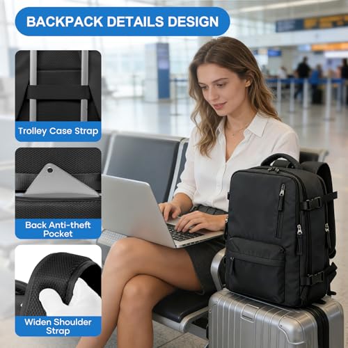 Image of coowoz Vacuum Travel Backpack With Pump For Women Men Airline Approved,Carry On Backpack,Large Hiking Laptop Backpacks Waterproof Outdoor Sports Rucksack Casual Daypack Backpacks