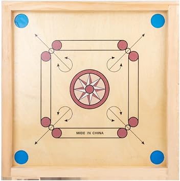 Carrom Board Wooden Carrom Pool Crown Chess Desktop Hand Chess Double Carrom Billiard Table Game Toy A