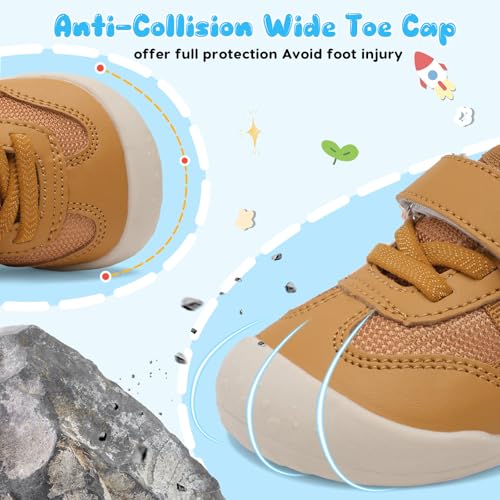 Image of Scurtain Baby Shoes Boy Girl First Walking Shoe Infant Crib Breathable Sneakers Lightweight Barefoot Shoes for Babies