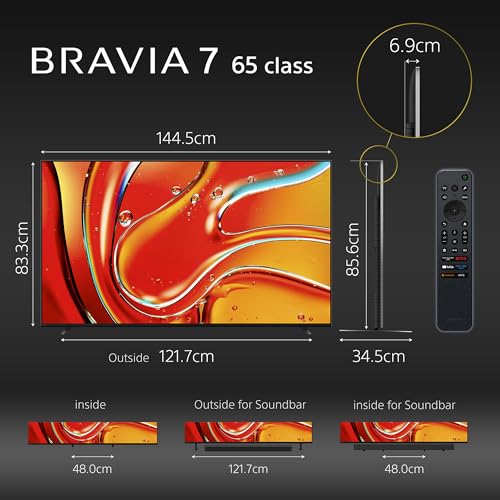Image of Sony 164 cm (65 inches) BRAVIA 7 4K Ultra HD AI Smart Mini LED Google TV K-65XR70 (Black)