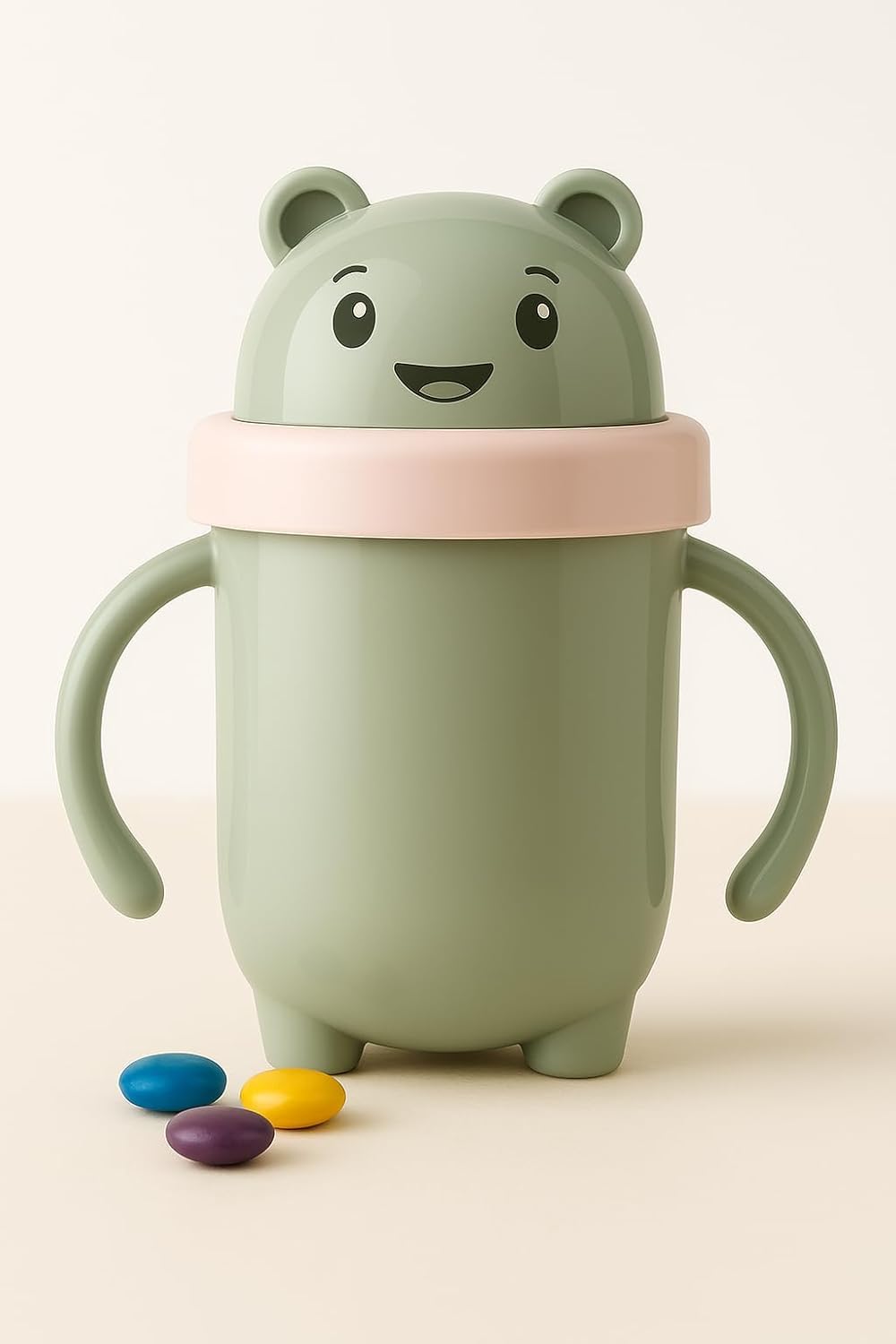 Simplyhut Baby Sipper Water Bottel - 300ML BPA Free Plastic Cute Bear Design Baby Cup with Leakproof Lid, Straw & Twin Handles for Kids & Toddlers, Travel Sippy Cup for Milk, Water, Juice(Multicolour)-image-36