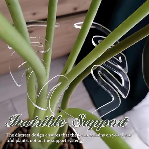 2 Pcs Moss Pole Monstera Plant Support Stakes, Monstera Trellis Indoor, Plant Stem Holder, Clear Stem
