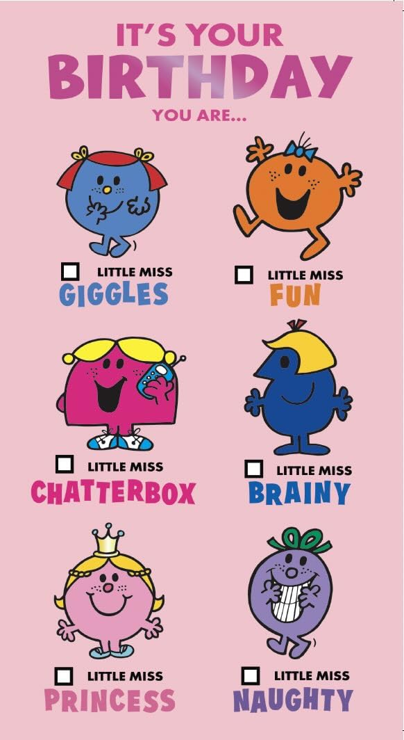 MR MEN AND LITTLE MISS BIRTHDAY CARD