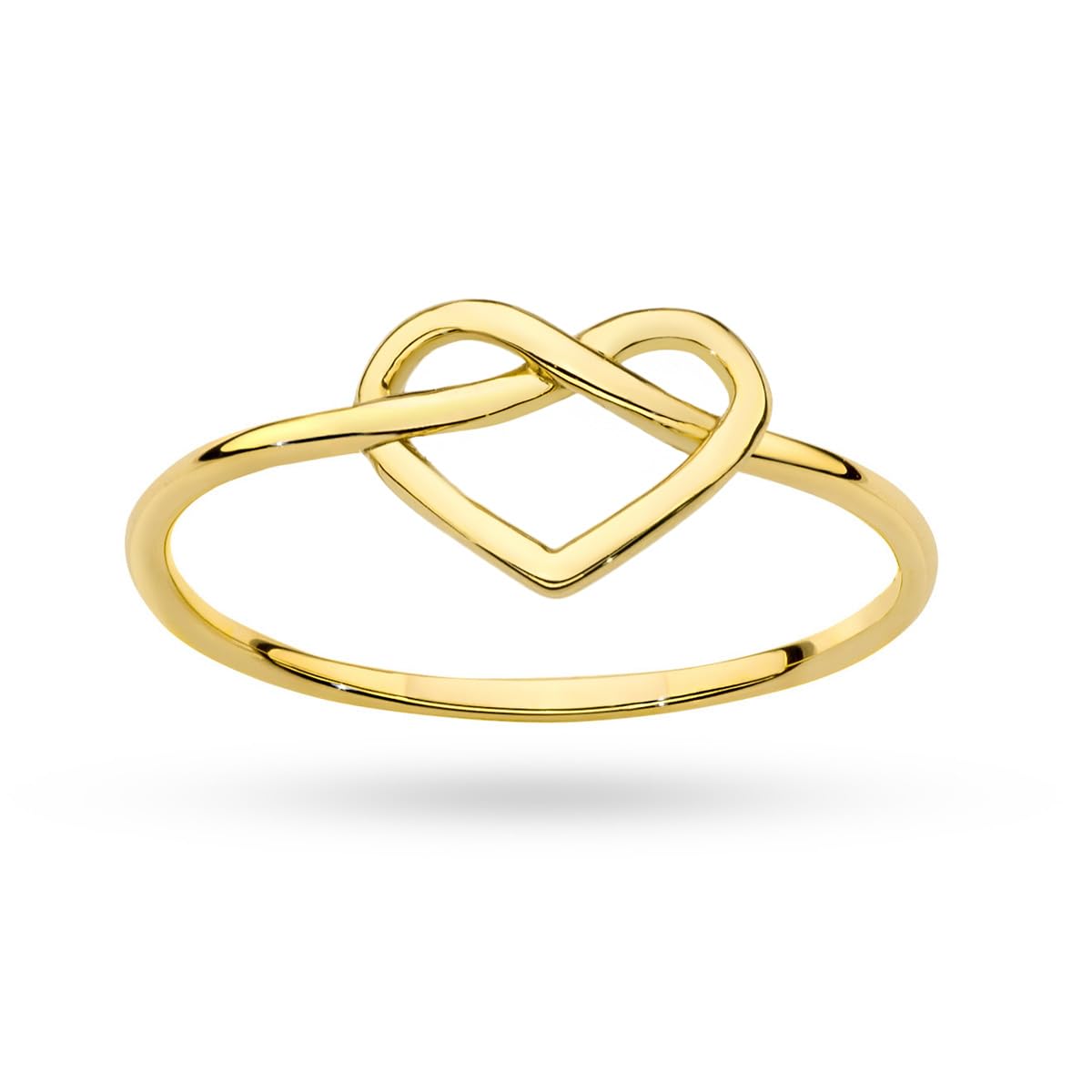 MARKO Goldring Damen 585 Echtgold 14 Karat mit Herzmotiv, eleganter Ring Gold Damen, feiner Herz Ring aus 585 Gold
