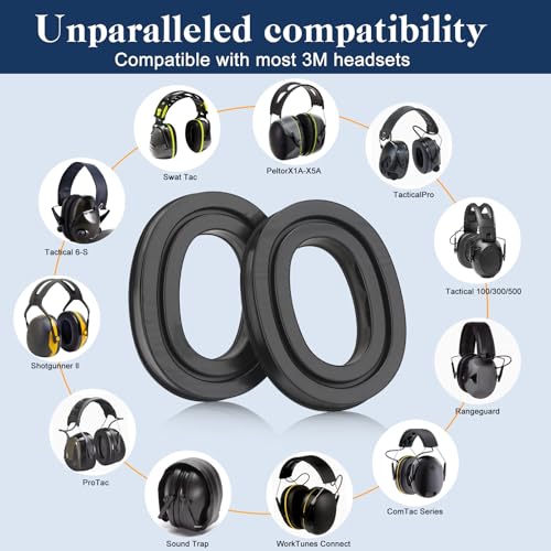 Gel Upgraded Ear Pads para 3M WorkTunes Hearing Protector (90541 90542), Almohadillas de Gel de Alta Densidad para Reducción de Ruido Reemplazables con Placas Adaptadoras para Peltor Sport Tactical 300/500, 1 Set-Amarillo miniatura 4