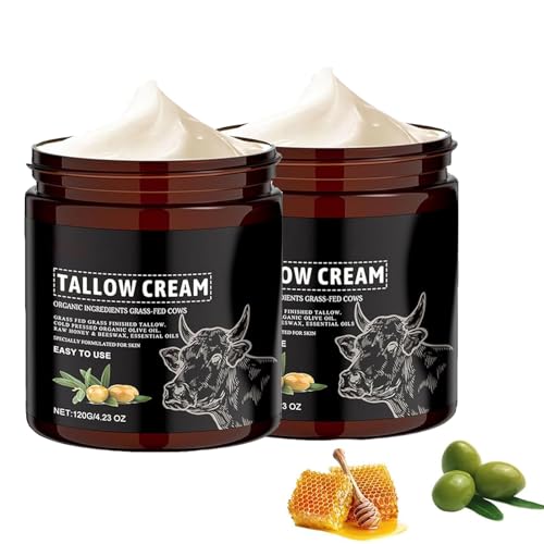 Crema biologica per la cura della pelle di manzo, Beef Tallow Cream 120 g, crema idratante per viso e corpo, idrata e nutre la pelle (2)