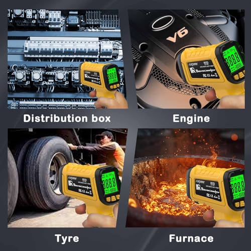 Image of Infrared Thermometer Pyrometer Temperature Gun -58F to 1796F, 50:1 Distance Ratio, Laser IR Temp Gun for Cooking, Pizza Oven, Engine, Kilns, Forges, Industry, and Home Repair.
