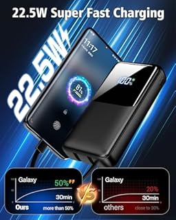 Power Bank Fast Charging 40000mAh, Portable Charger with USB-C Input Ouput & Built-in Cables, Battery Pack Powerbank Compatible with iPhone 17 16 15 14 13 Android and more