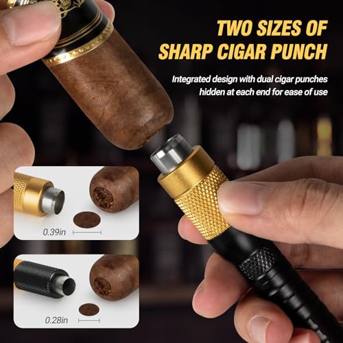 Tesonway 4-In-1 Cigar Draw Enhancer Tool Kit With Cigar Punch Tool thumb #4