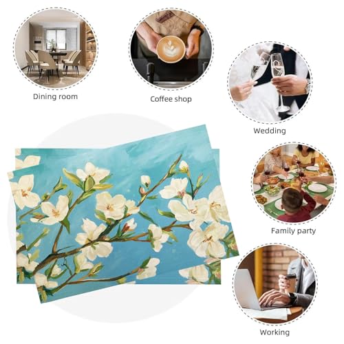 Sets de table de cuisine lavables 45x30 cm pour table propre - 8