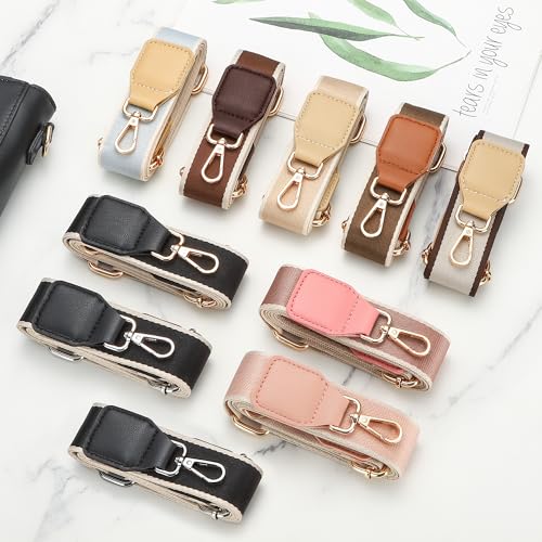 Image of Hamdecro Purse Straps Replacement Crossbody, Universal Wide Shoulder Strap for Bags Adjustable Straps for Handbags, Gunmetal Buckle - Black
