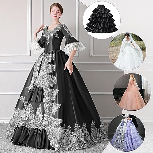 Image of Women's Crinoline Petticoat, 4 Hoop Long Crinoline Skirt for Women, Half Slips Ball Gown Underskirt for Wedding