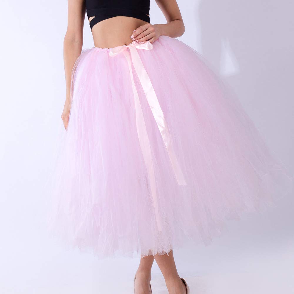 Generico Gonna Tulle Donna - Gonna Donna Sottogonna Tulle Vita Alta Gonna Irregolare Balletto Prom Party Per Carnevale Halloween Fancy