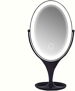 Specchio Trucco da Tavolo Condizionatore di Ricarica USB Portatile LED Smart Touch da Tavolo con Luce di riempimento a Singolo Lato Specchio di vanità del Bagno