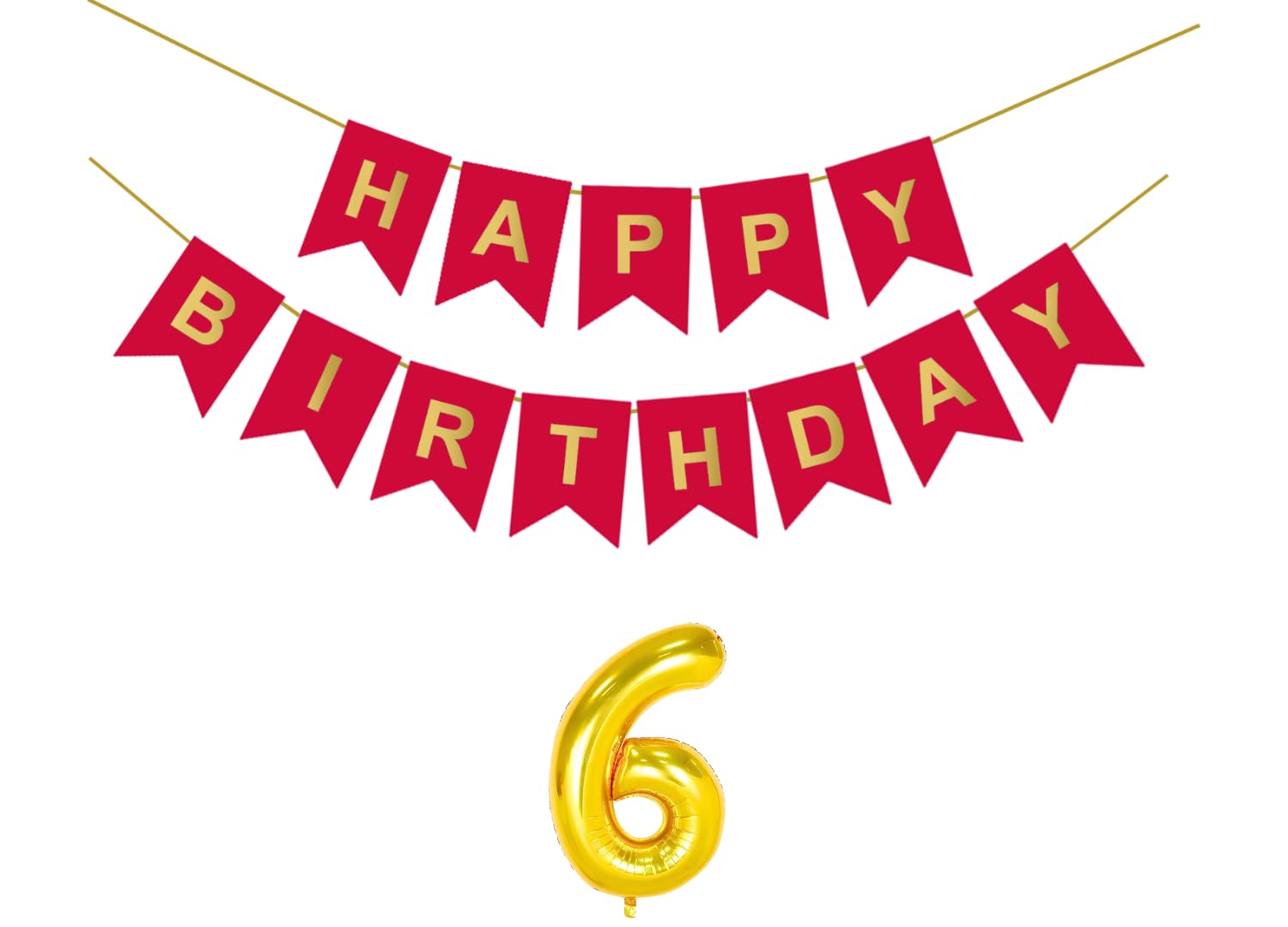 Banner With 6 Number · Red