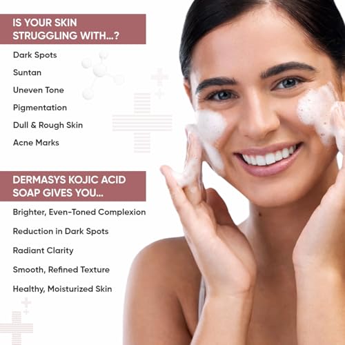 Image of 1% Kojic Acid Soap with Glutathione & Alpha-Arbutin For Pigmentation, Dark Spots & Sun Damage | with Papaya Fruit Extract | Soap for Men & Women | Suitable for All Skin Types | 75 g