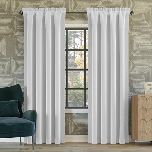 Sun Zero Oslo Theater Grade Extreme 100% Blackout Rod Pocket Curtain Panel, 52" x 84", White