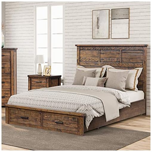 Merax 6 Pieces Farmhouse Storage Queen Bedroom Set with Queen Size