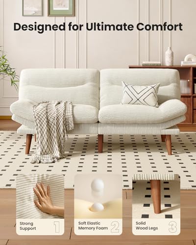 Image of 66″Futon Sofa Bed,3-in-1 Futon Couch w /Adjustable Backrest & Armrests, Convertible Sleeper Sofa Bed, Small Folding Sleeper Recliner w /Removable Cushion for Apartment, Living Room,Office (66in,Beige)