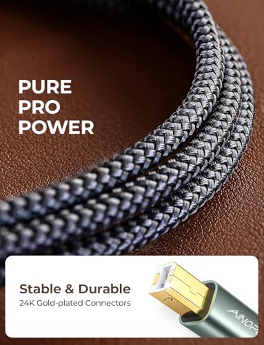 ainope usb b to usb c cablehigh speed usb c to usb b printer cable for macbook proair midi cord for yamaha casio digital piano midi keyboard dj controller dac to ipad66ftgrey