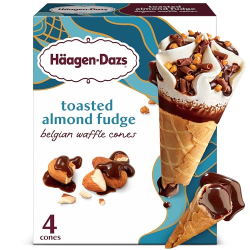 Haagen-Dazs Toasted Almond Fudge Ice Cream Cones, 4ct