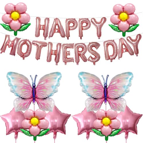 Happy Mothers Day Balloons Mothers Day Banner Set for Party Decoration Supplies