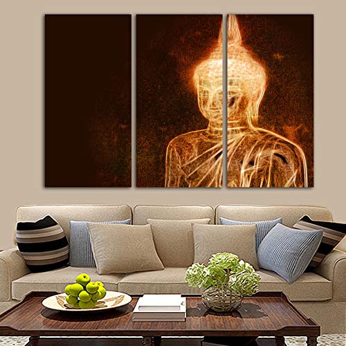 Art Photos HD Imprimé Toile Bouddha Éclat Lumineux avec Cadre