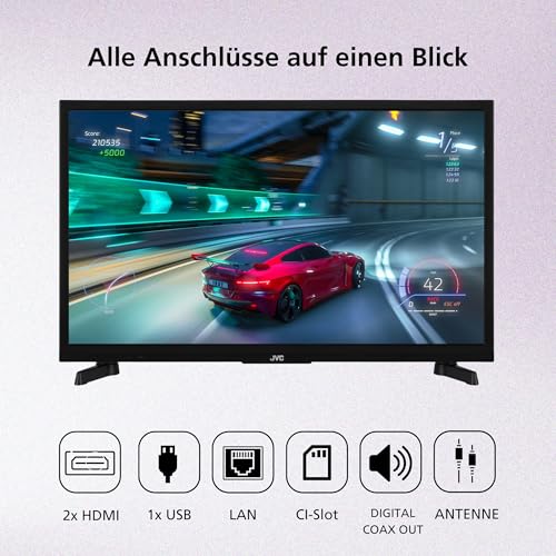 JVC Fernseher 24 Zoll Fire TV HD-Ready Smart TV HDR Fernseher mit Alexa Sprachsteuerung und Triple Tuner, LED TV LT-24VRH3555 (2026)