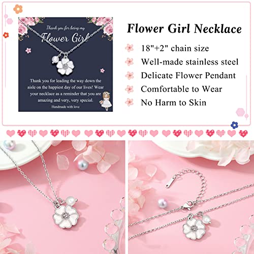 PINKDODO Flower Girl Pearl Charm Necklace Wedding Jewelry Gifts4